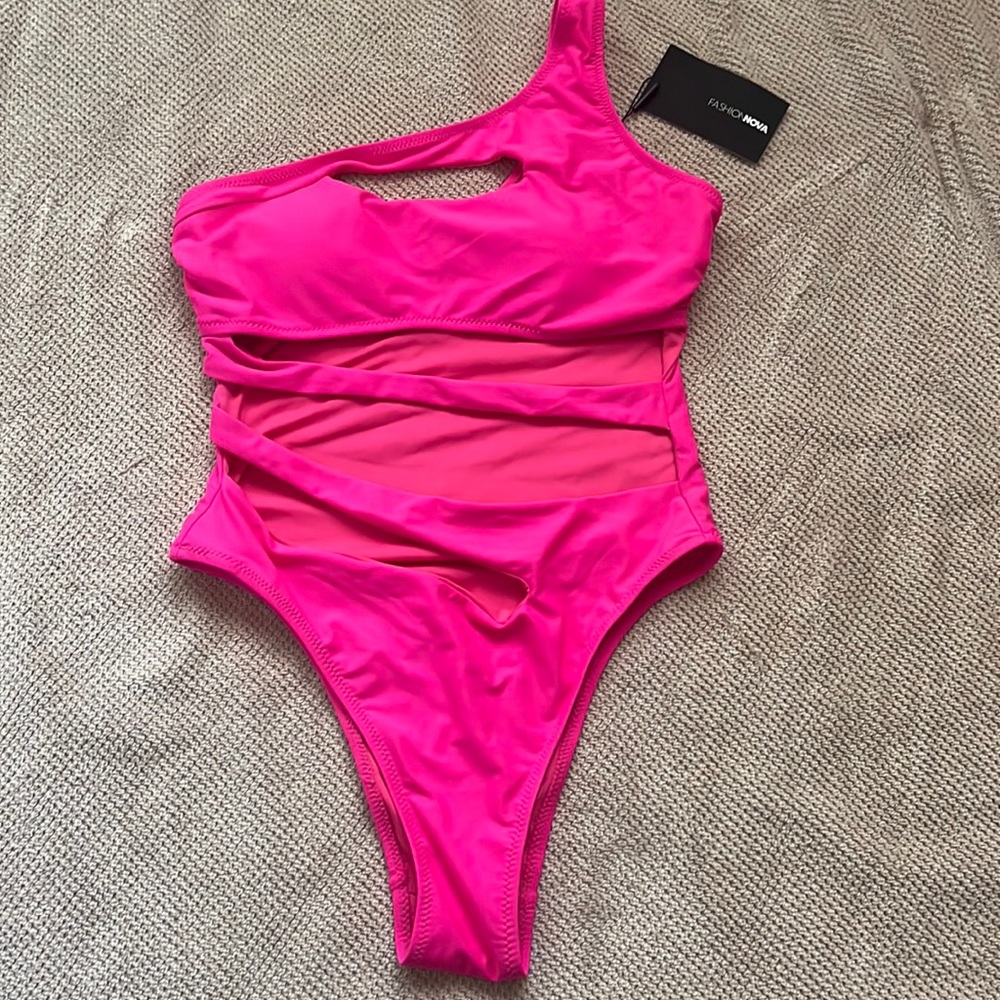 Hot pink one piece swimsuit